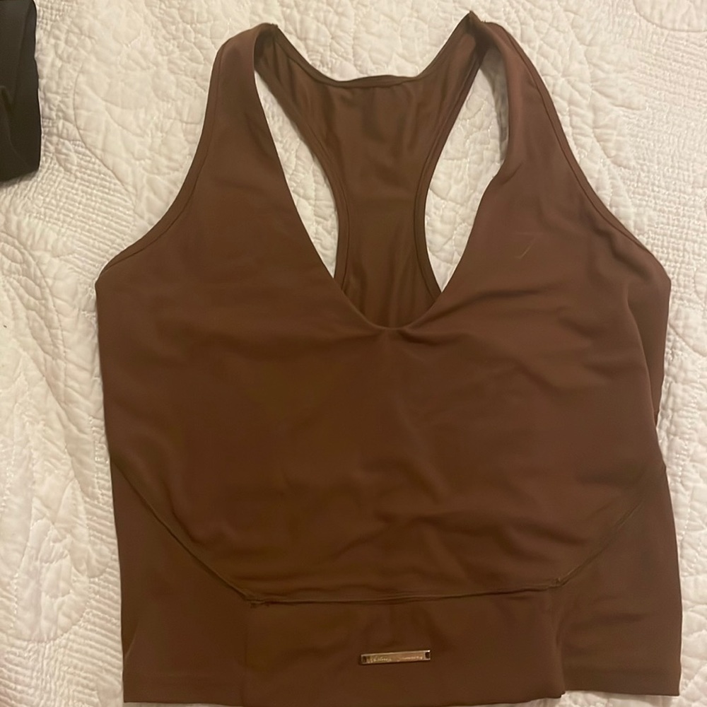 Gymshark, small, Whitney Simmons, crop sports top, brown